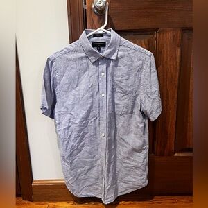 Banana Republic Linen Blue Button-Down Shirt